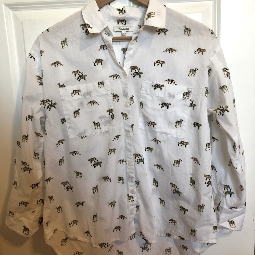 Madewell safari print button-down top